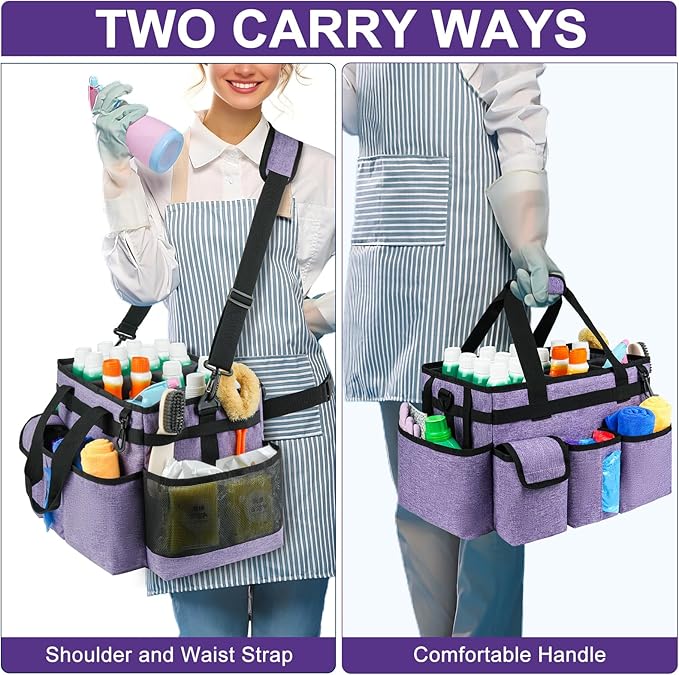 Cleaning Caddy Bag, Large Cleaning Supplies Organizer - Image 5