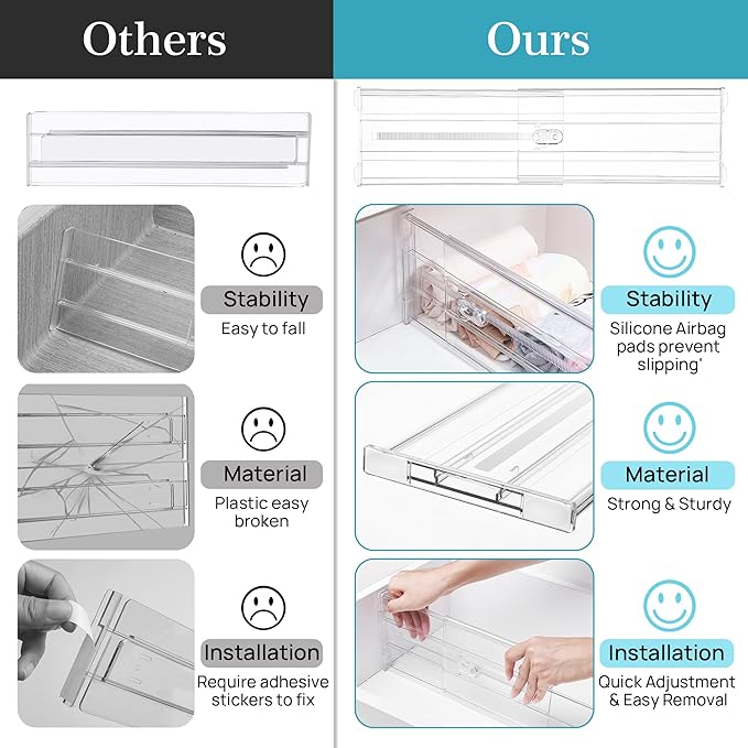 Vtopmart 4 Pack 6" Tall Upgrade Drawer Dividers - Image 7