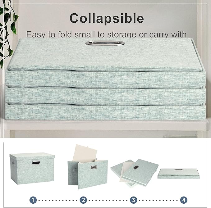 Large 17" 36 Quart Collapsible Stackable Storage Bins - Image 4