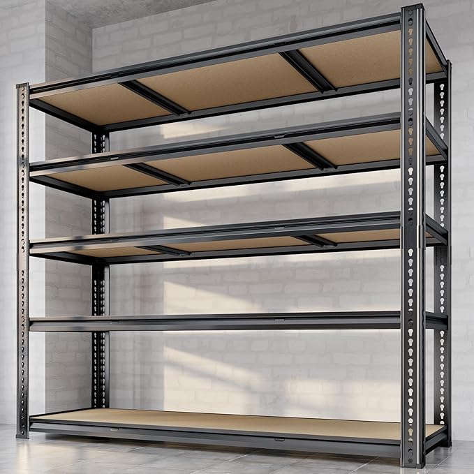 48"W Garage Shelving, 3050LBS Storage Shelves Heavy Duty, 5 Tier Metal Shelving by Unknown