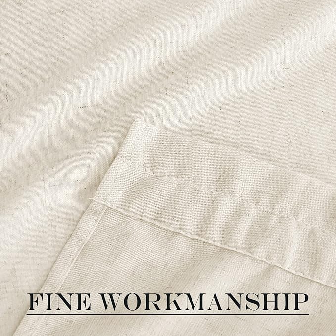 NICETOWN Natural Door Curtain for French Door, Thick Linen Blended Light - Image 6