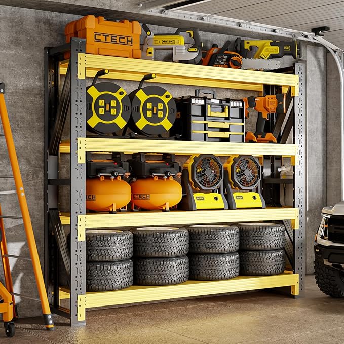 60" W Storage Shelves Heavy Duty, 4 Tier Metal Garage Shelving Units, 5000LBS by IYANEN