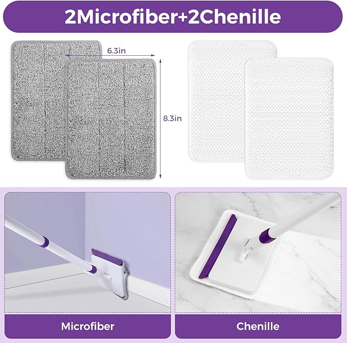 4 Mop Pads Refill for wlich Baseboard Cleaner, Baseboard Cleaner Pad Refills - Image 3