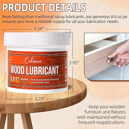 8.8oz Wood Wax for Home Projects, Door Hinge Lubricant, for Wood Drawer Slides - Image 2