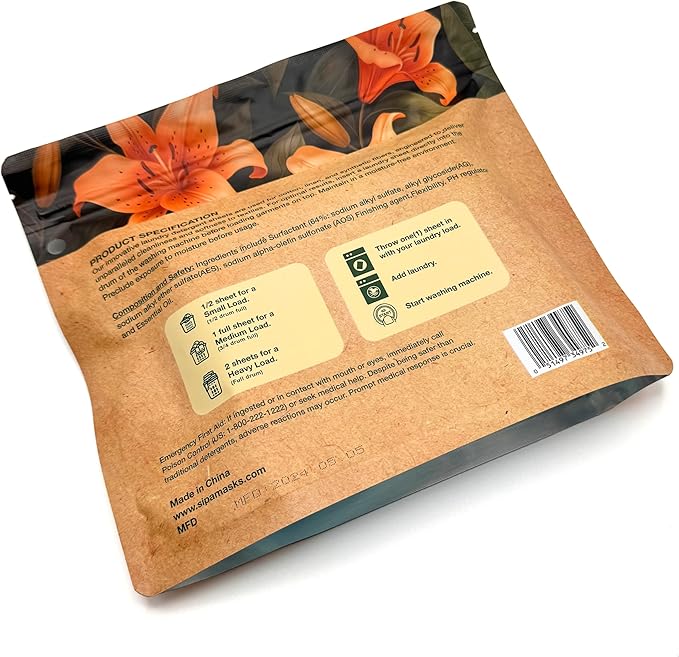 Pack of 5 SIPA Laundry Detergent Sheets Bag - Image 3