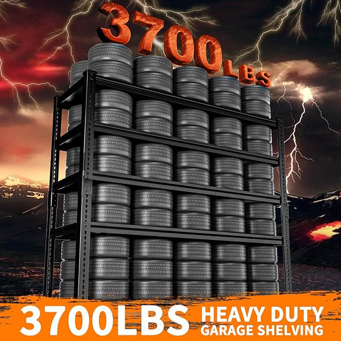 Storage Shelves Heavy Duty 2 PCS, 5-tier Adjustable Metal Industrial Utility - Image 4