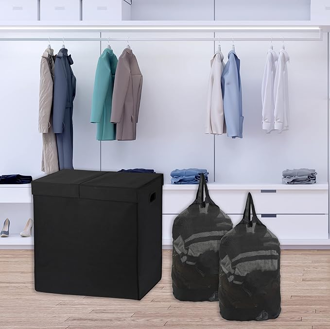 Simple Houseware Double Laundry Hamper - Image 3
