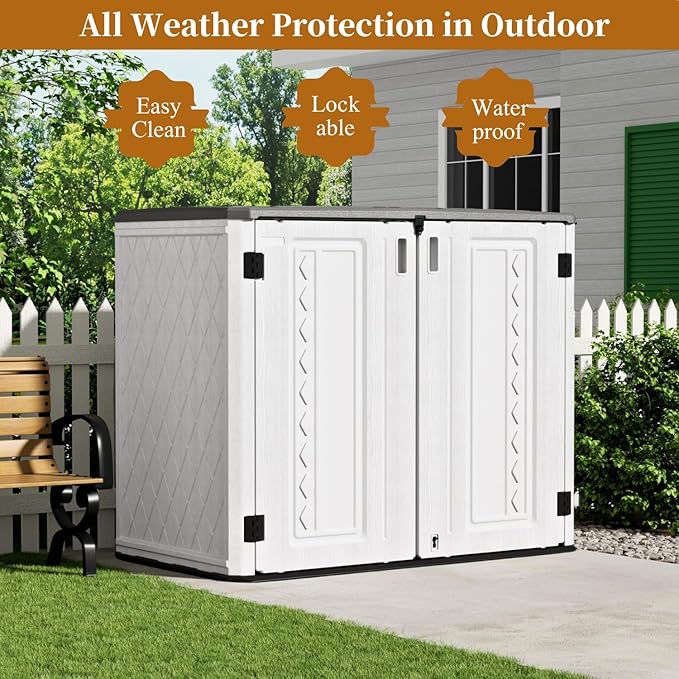 ZZM 4x3FT Heavy-Duty Outdoor Storage Shed | 34 Cu.Ft Waterproof Resin Cabinet - Image 9