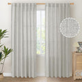YoungsTex Light Grey Linen Curtains 80 Inch Length by YoungsTex