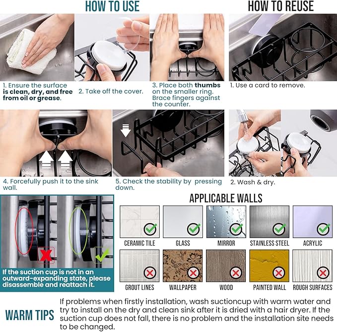 TAILI 4-in-1 Sponge Holder for Kitchen Sink - Image 3