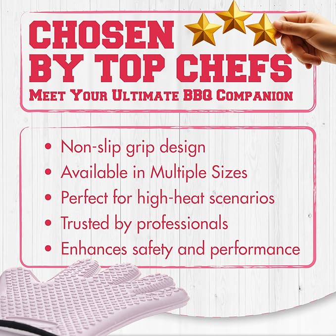 KITCHEN PERFECTION S Silicone Smoker Oven Gloves - Image 6