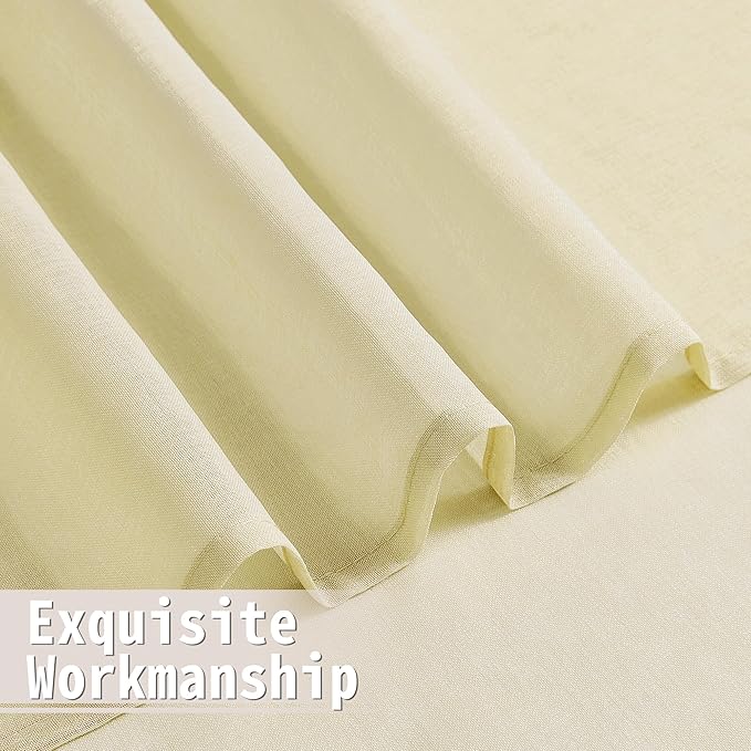 Tollpiz Sheer Door Curtains Closet Linen Textured Curtain Sheers Doorway Light - Image 8