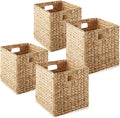 Casafield 10.5" x 10.5" Water Hyacinth Storage Baskets, Natural by Casafield