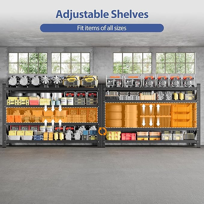5000LBS Storage Shelves, Adjustable Industrial Shelving, 4 Tier Metal Shelving - Image 5