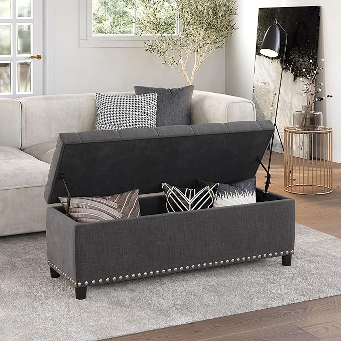 BELLEZE 47" Storage Ottoman, Storage Bench - Image 6