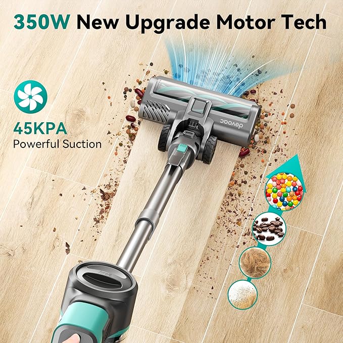 DEVOAC S10K Cordless Vacuum Cleaner, 45Kpa 50mins Lightweight Stick Vacuum - Image 2
