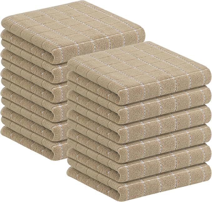 Homaxy 100% Cotton Terry Kitchen Towels, Checkered Designed, Soft and Super by Homaxy