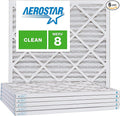 Aerostar 8x8x1 MERV 8, Pleated Air Filter, Box of 6, Made in the USA by AirFiltersDelivered