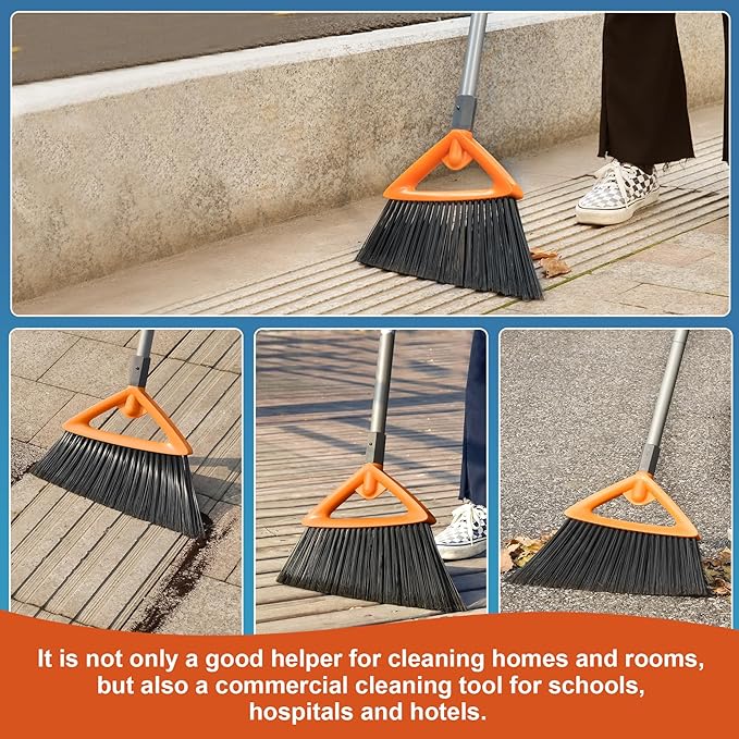 Outdoor Brooms for Sweeping Patio, Commercial Grade Heavy Duty Broom - Image 6