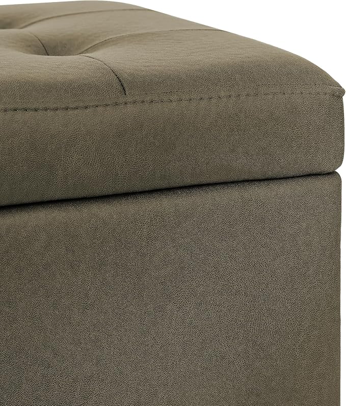 Adeco Fabric Storage Ottoman Bench - Image 8