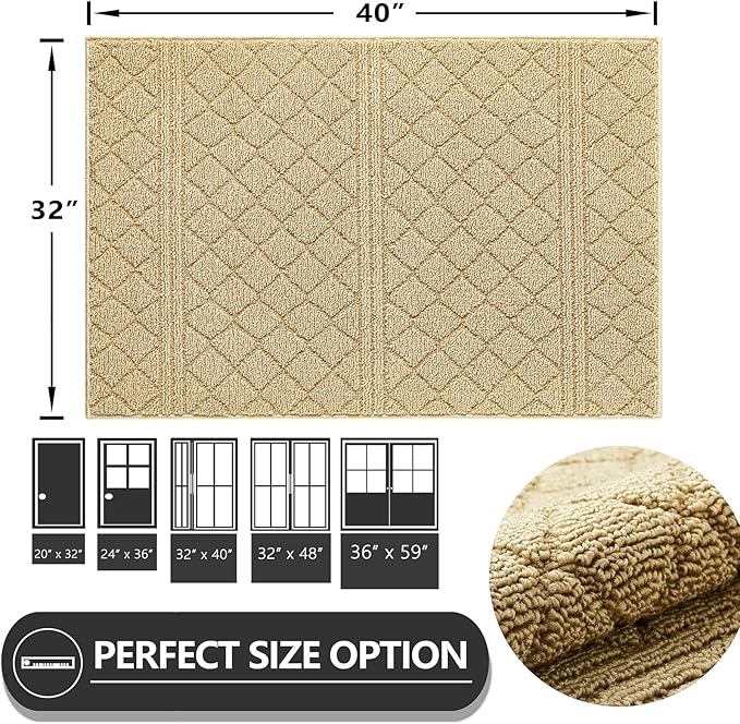REFETONE Indoor Doormat, Front Back Door Mat 32"x40" Absorbent Rubber Backing - Image 2