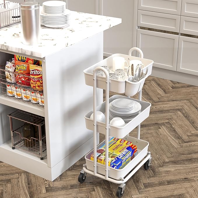 Simple Houseware 3-Tier Multifunctional Rolling Utility Cart - Image 9