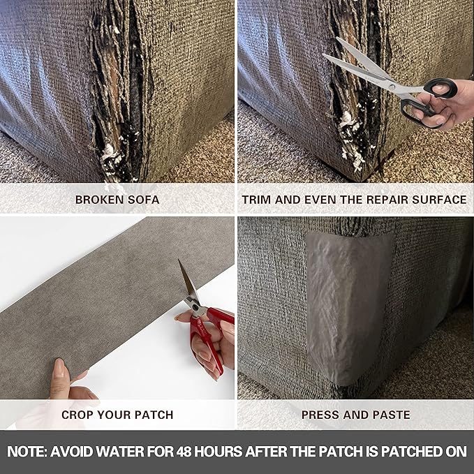 Azobur Velvet Repair Patch, Self-Adhesive Flannel Fabric Patch, Microfiber - Image 4