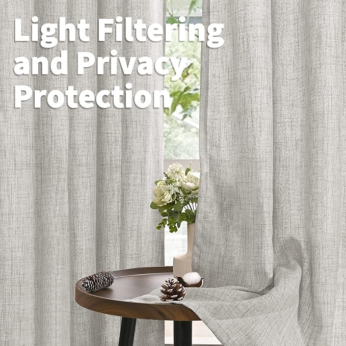 YoungsTex Linen Curtains 63 Inch Length - Image 3