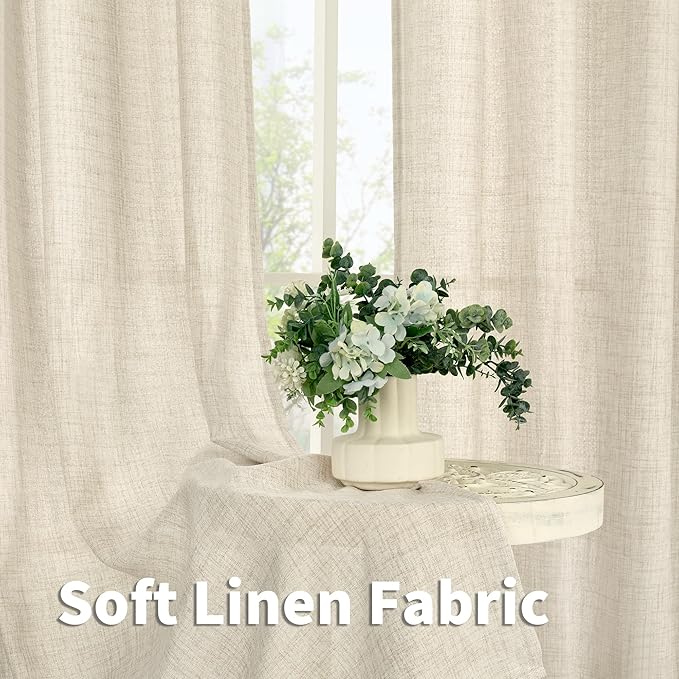 YoungsTex Extre Long Linen Curtains 102 Inch Length - Image 3