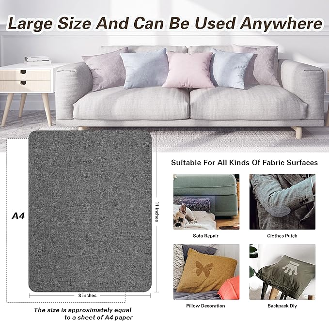 Fine Linen Repair Patches, Self-Adhesive Linen Fabric Patches, 8X11 inch 2 PCS - Image 4