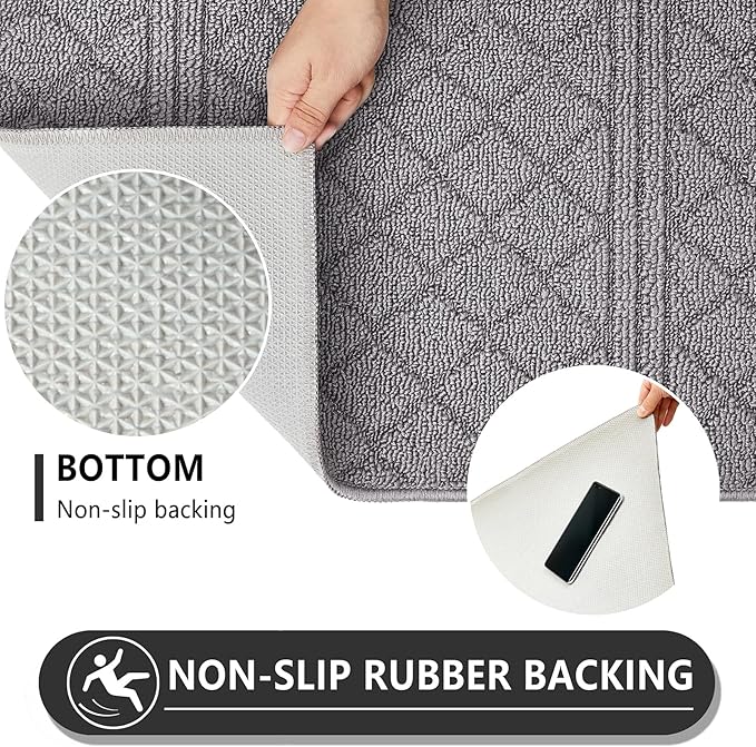 REFETONE Indoor Doormat, Front Back Door Mat 24"x36" Absorbent Rubber Backing - Image 3