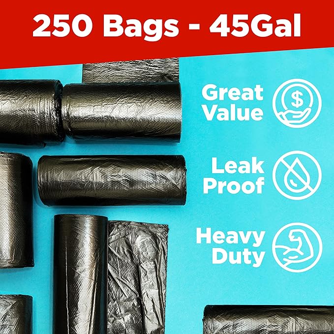 ToughBag 40-45 Gallon Trash Bags Heavy Duty | Black Garbage Bags | Made In USA - Image 3