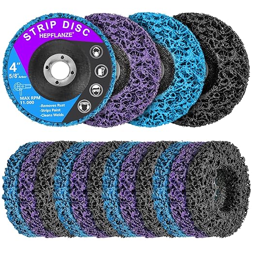 12 Pack Strip Discs 4 inch Stripping Wheel by HEPFLANZE