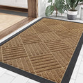 Smiry Front Door Mat Outside Entrance, Heavy Duty Outdoor Indoor Natural Rubber by Smiry