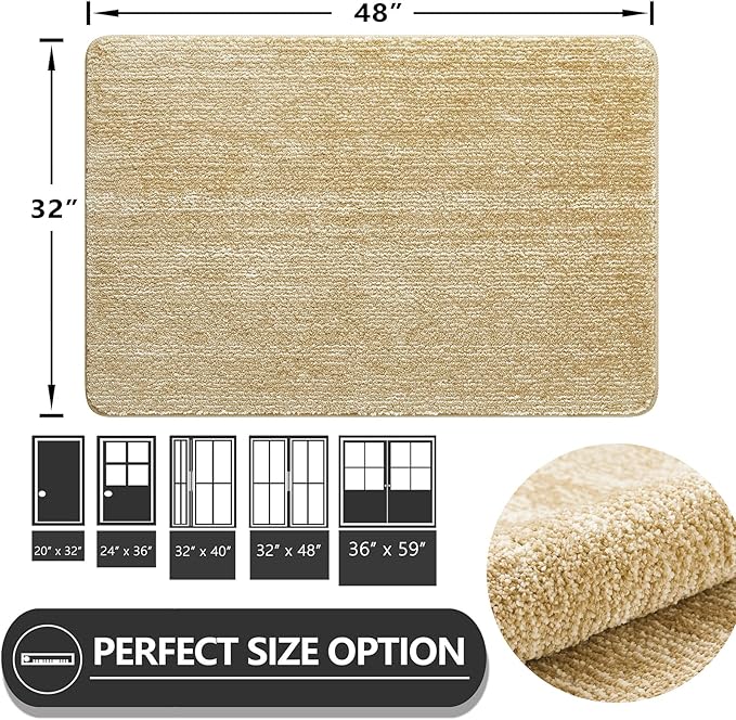 REFETONE Indoor Doormat, Front Door Mat 32"x48" Absorbent Rubber Backing Non - Image 2