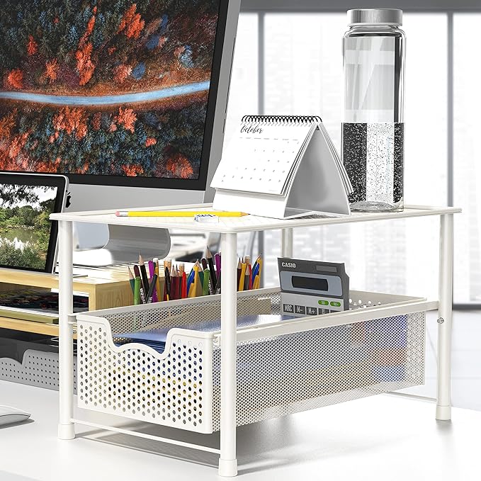 Simple Houseware Stackable Under Sink Cabinet Sliding Basket Organizer Drawer - Image 2