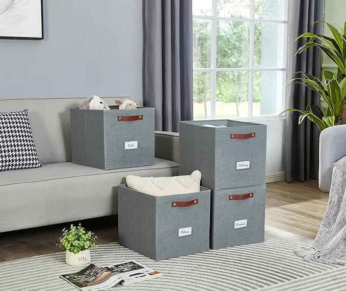 DECOMOMO Storage Cubes, Fabric Organizer Bins - Image 4