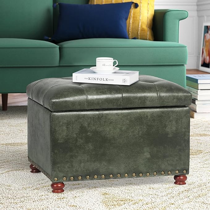 Joveco Storage Ottoman Rectangular Tufted Upholstered Ottomans - Image 2