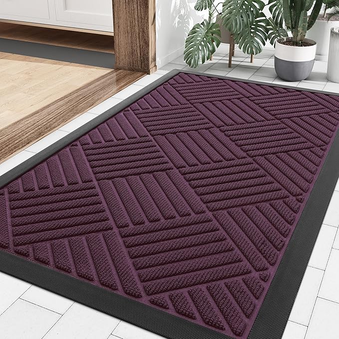 Smiry Front Door Mat Outside Entrance, Heavy Duty Outdoor Indoor Mat, Natural by Smiry