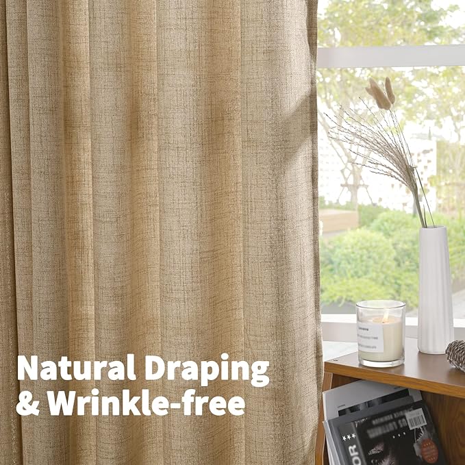 YoungsTex Burlap Linen Curtains 63 Inch Length - Image 6