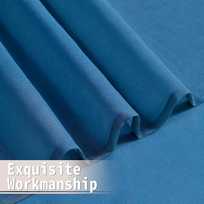 Tollpiz Sheer Curtains Closet Linen Textured Curtain Sheers Doorway Light - Image 8