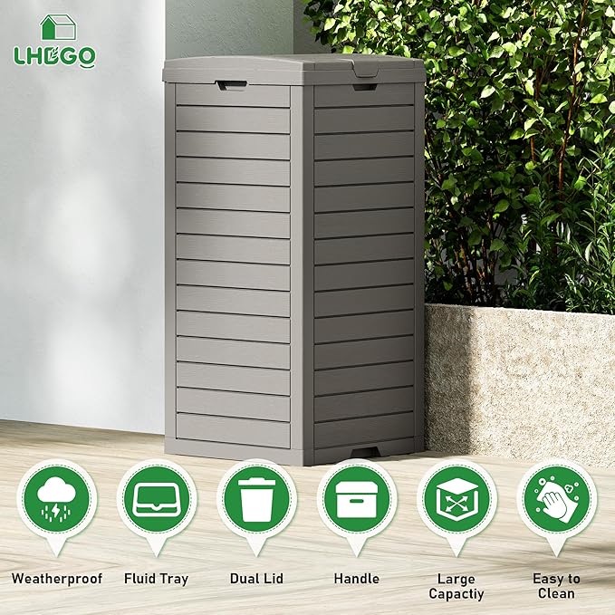 Outdoor Trash Can, 2 Set of 31 Gallon Garbage Can - Image 3