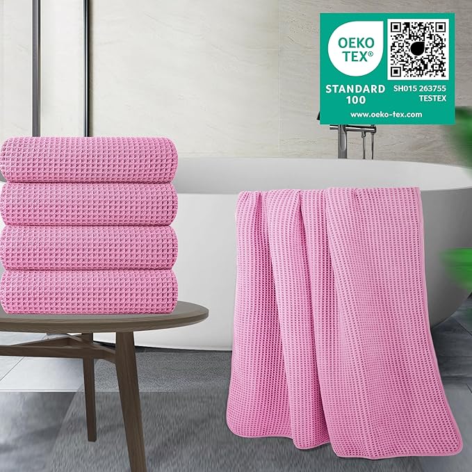 POLYTE Microfiber Oversize Quick Dry Lint Free Bath Towel, 60 x 30 in, 4 Pack - Image 5