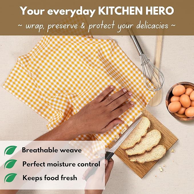 Native Fab 6 Pack Gingham Mini Check Kitchen Hand Towels Set - Image 7