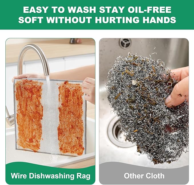 JOYMOOP Multipurpose Non-Scratch Silver Fiber Dishwashing Cloths, Reusable - Image 5