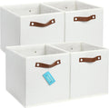 OrganiHaus 11x11 Fabric Cubes Storage Bins Set of 4, Foldable Collapsible by OrganiHaus
