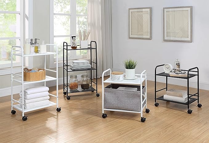 SunnyPoint 2-Tier Metal Rolling Utility Cart – Mobile Storage Shelf - Image 7