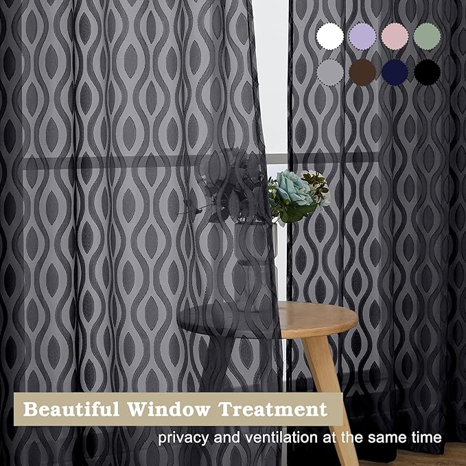 Aiyufeng Extra Long Sheer Curtains 96 Inches Long - Image 7