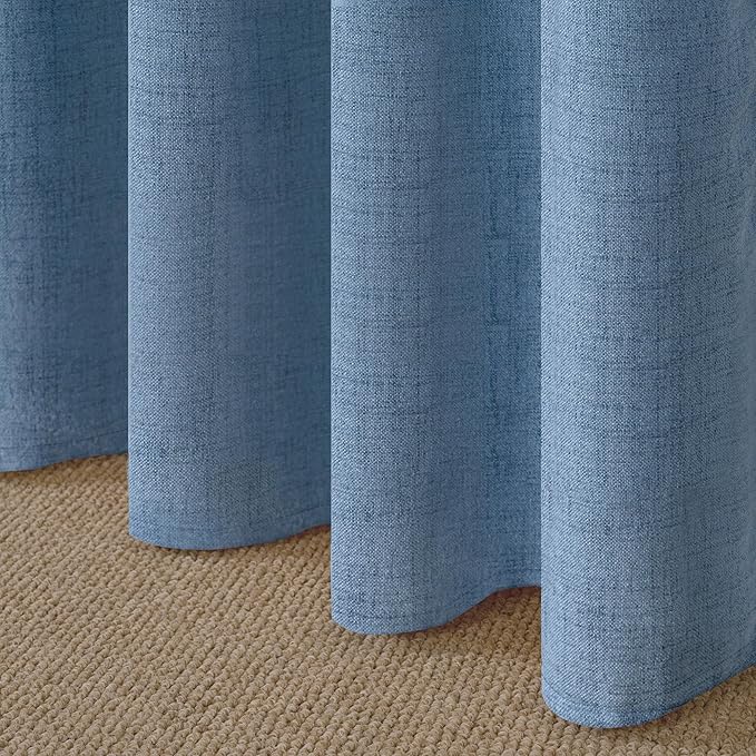 YoungsTex Denim Blue Linen Curtains 80 Inch Length - Image 7
