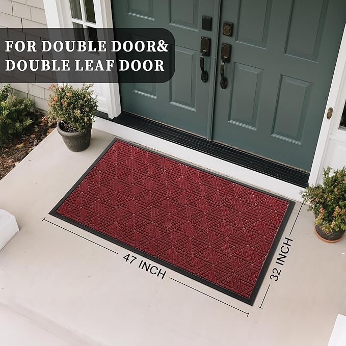 Yimobra Large Door Mat 47x32, All-Weather Waterproof Non-Slip Welcome Matt - Image 2